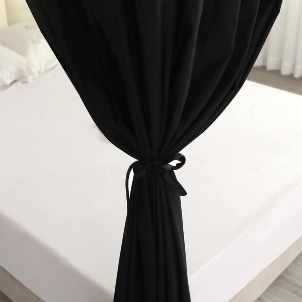 Imagem de Bed Canopy Mengersi Black Sheer para cama queen size