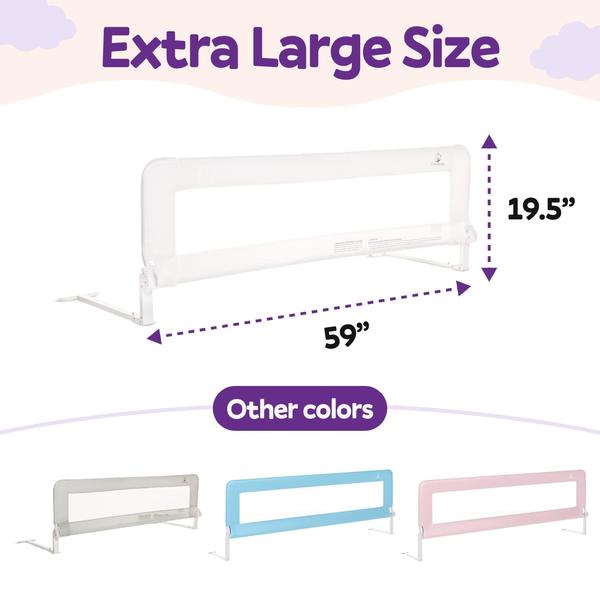 Imagem de Bed Rails ComfyBumpy Extra Long Toddler White XL, pacote com 2