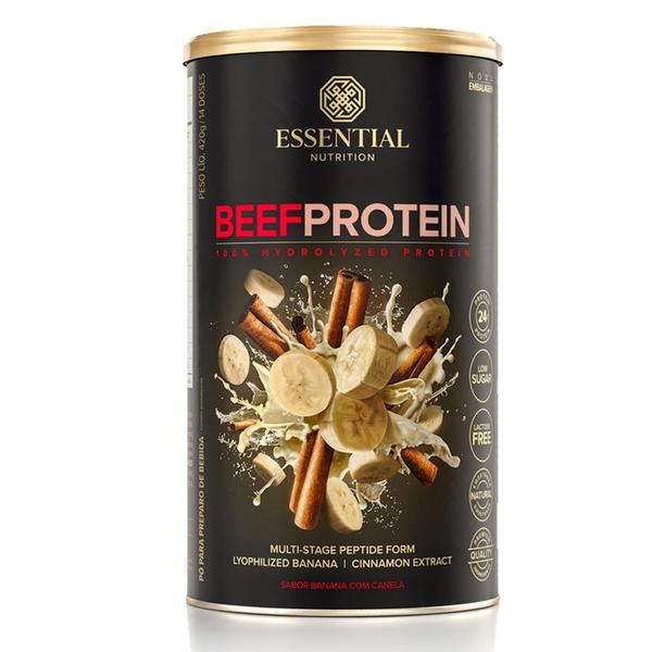 Imagem de Beef protein banana com canela lata 420g essential proteína carne - ESSENTIAL NUTRITION