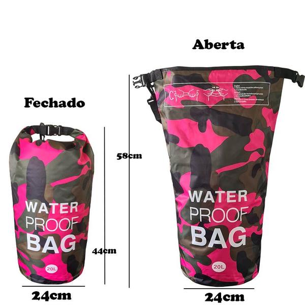 Imagem de Beg Bolsa Saco Estanque 20L A Prova D'água Bóia Camping Surf Bolsa Impermeável