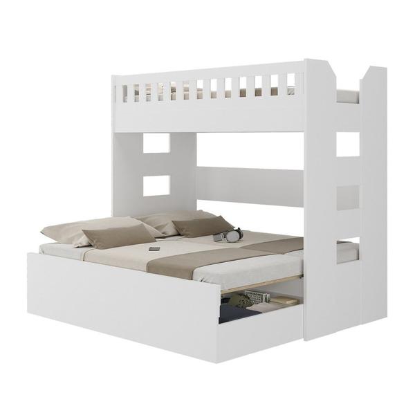 Imagem de Beliche 3 Em 1 Com Cama Auxiliar Branco - Foscarini