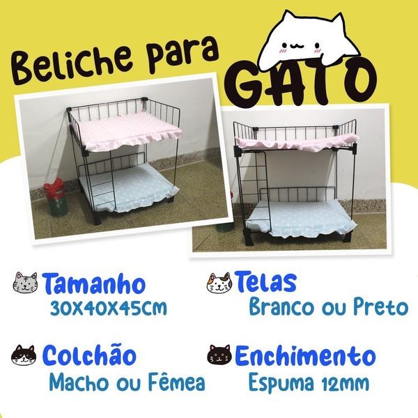 Imagem de Beliche Cama para Gatos Pet Aramada 45x40cm com Colchonete Soft