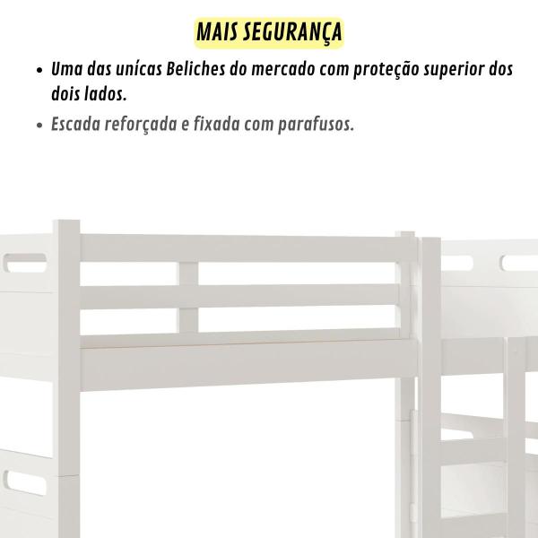 Imagem de Beliche com Cama Auxiliar Jaspe Treliche MDF