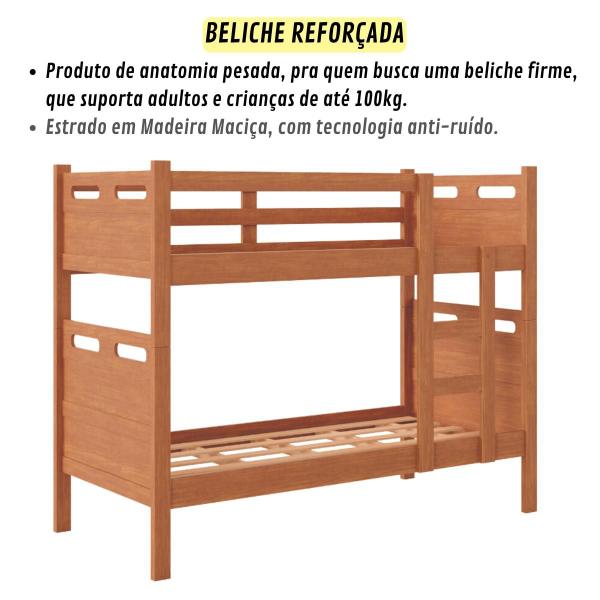 Imagem de Beliche com Cama Auxiliar Jaspe Treliche MDF