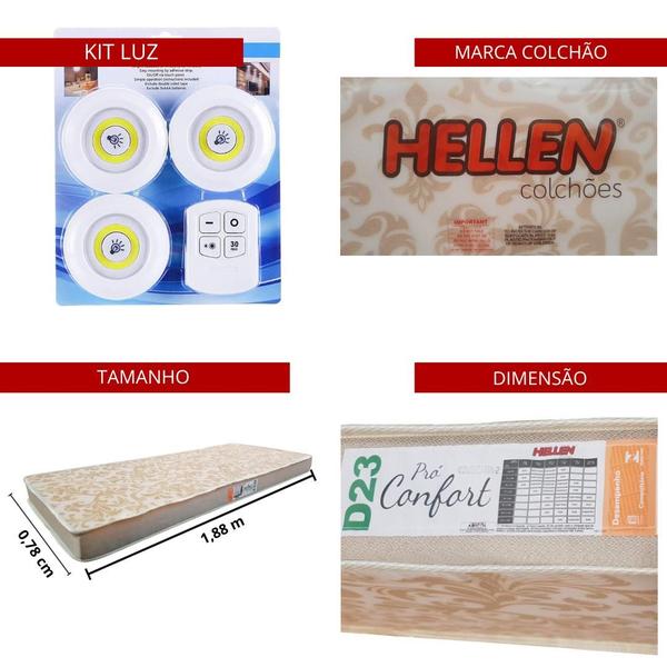 Imagem de Beliche Ditália Cama Aux c/colchões+ Kit luz CM-15 Cozy