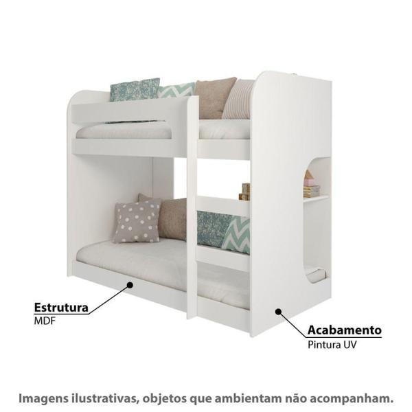 Imagem de Beliche Infantil Montessoriano Fantasia com 1 Prateleira MDF Cimol