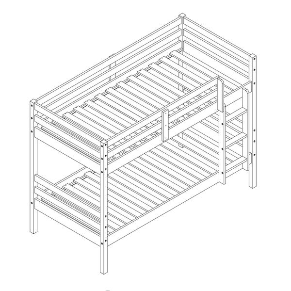 Imagem de Beliche Infantil Slim com 02 Gavetas Madeira Maciça Branco Housin