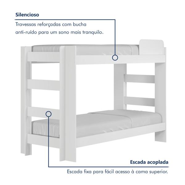 Imagem de Beliche Solteiro 100% MDF 95cm x 211cm Flórida