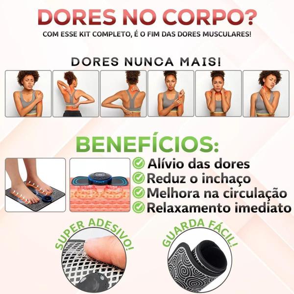 Imagem de Bem-Estar Doméstico: Kit Tapete Pés + Massageador Ems