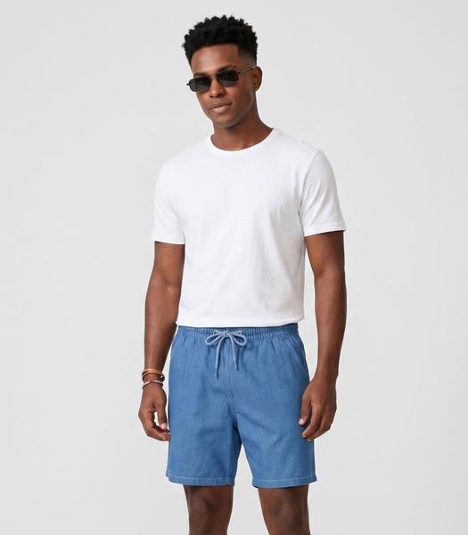 Bemuda Masculina Em Tactel Com Bolsos Filt Surf Azul
