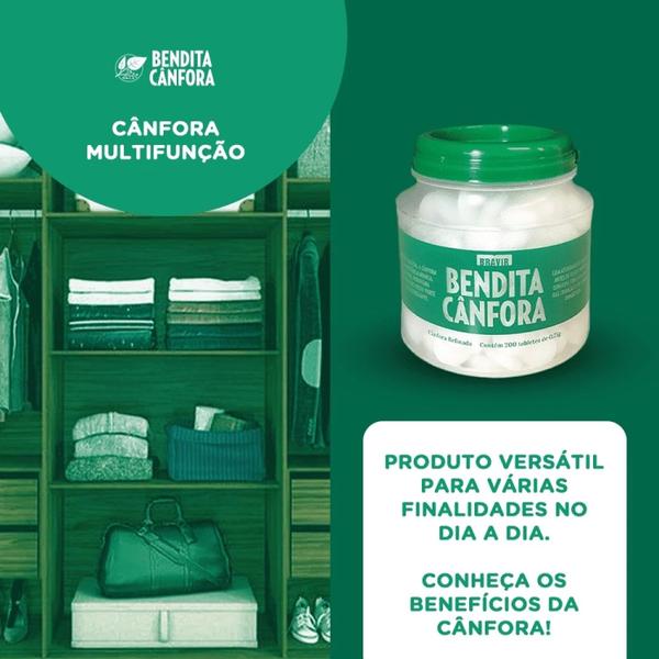 Imagem de Bendita Cânfora Pote 150g Com 200 Tabletes - Bravir