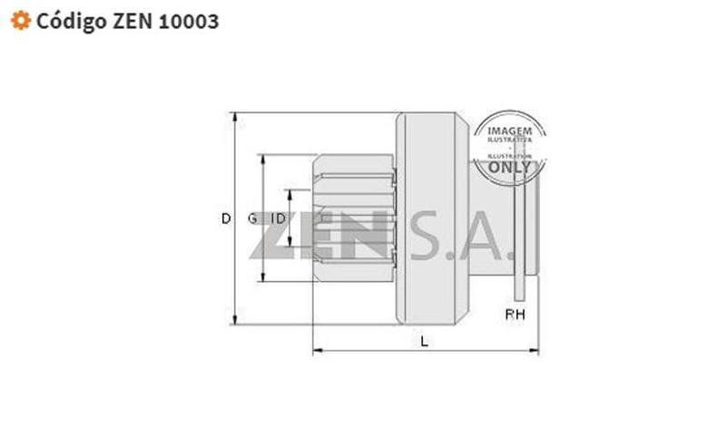 Imagem de Bendix Impulsor De Partida Zen 10003 Celta Prisma Montana St