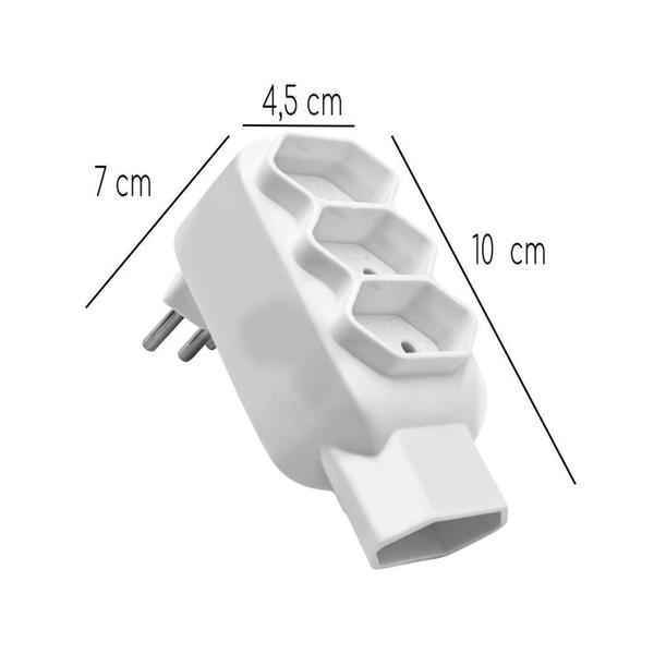 Imagem de Benjamin De Tomada Adaptador 4 Tomadas 3 Pinos Tripolares - Kapbom