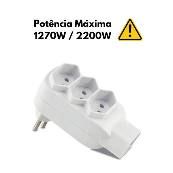 Imagem de Benjamin Tripolar 4 Saídas 10A Bivolt Branco  - Force Line