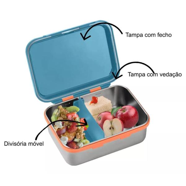 Imagem de Bento box aço inox hot & cold fresh - azul - fisher price