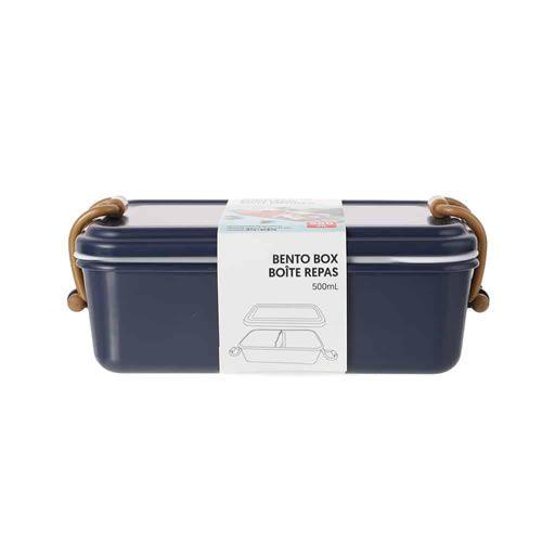 Bento box com divisória - azul marinho - 500 ml - MINISO Imagem de Bento box com divisória - azul marinho - 500 ml