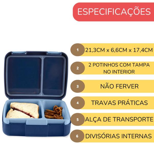 Imagem de Bento Box Lancheira Infantil Escolar Skip Hop Kit Lanche