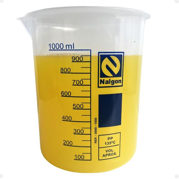 Imagem de Béquer Becker Plástico 1000ml Forma Baixa Graduado Jarra