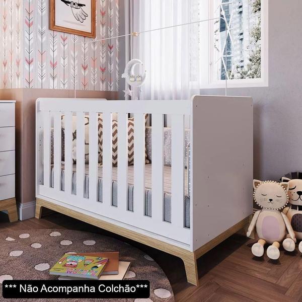 Berço 3 Em 1 Mini Cama Sofá Certificado Inmetro Favo De Mel 001 Branco - Completa Móveis Imagem de Berço 3 Em 1 Mini Cama Sofá Certificado Inmetro Favo De Mel 001 Branco - Completa Móveis