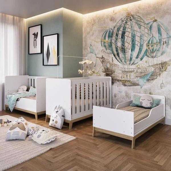 Berço 3 Em 1 Mini Cama Sofá Certificado Inmetro Favo De Mel 001 Branco - Completa Móveis Imagem de Berço 3 Em 1 Mini Cama Sofá Certificado Inmetro Favo De Mel 001 Branco - Completa Móveis