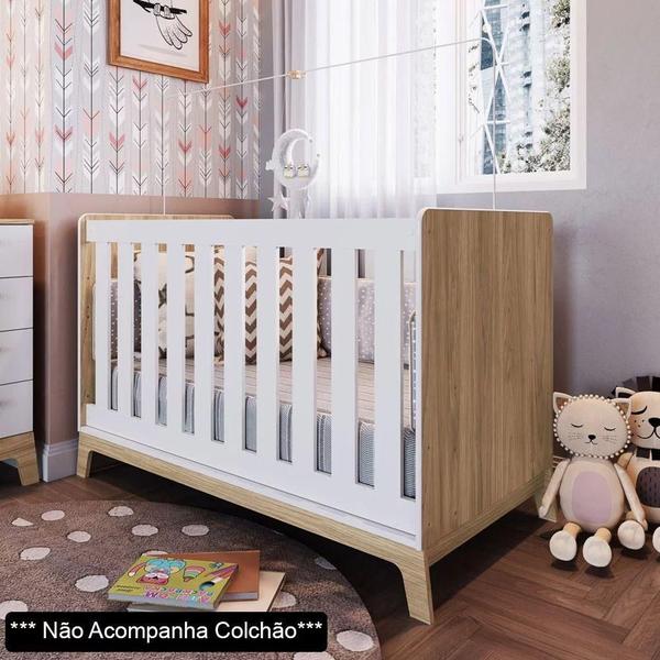 Imagem de Berço 3 Em 1 Mini Cama Sofá Certificado Inmetro Favo De Mel 001 Itapuã/branco - Completa Móveis