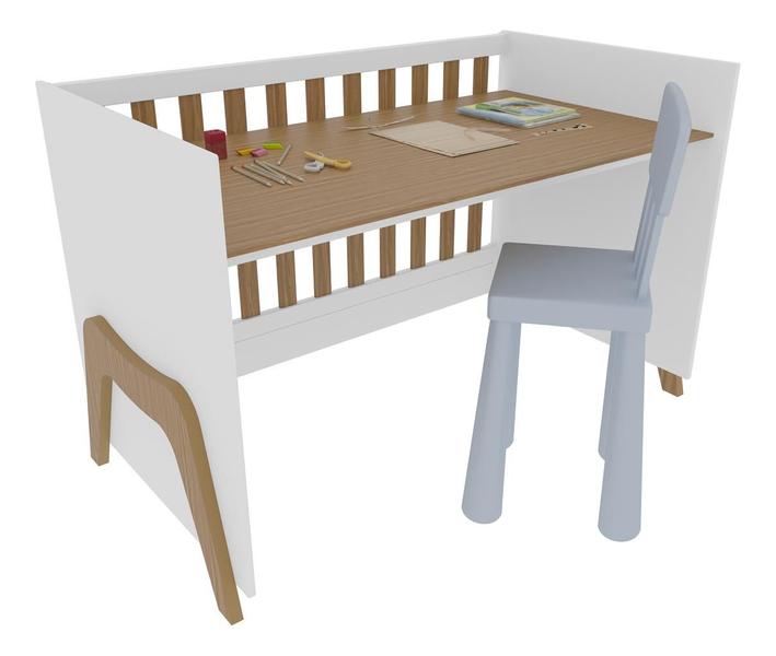 Berço 5x1 e Cômoda Retro Moveis Peroba Guti MDF Branco Amêndoa Imagem de Berço 5x1 e Cômoda Retro Moveis Peroba Guti MDF Branco Amêndoa