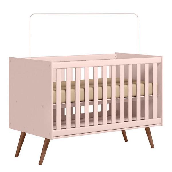 Imagem de Berço Americano 3820 e Cômoda Infantil 3825 Q Encanto Retrô Rosa com Colchão Ortobom - Qmovi