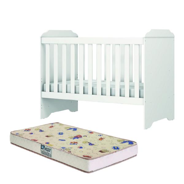 Imagem de Berço Americano Com Colchão Carolina Baby Mini Cama 3 em 1 Para Quarto Bebê Helena Branco