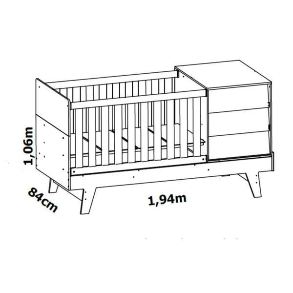Imagem de Berço Americano com Mesa de Cabeceira Prince