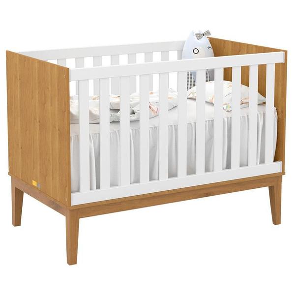 Imagem de Berço Americano e Cômoda 6 Gavetas Unique Freijó Branco Soft Eco Wood com Colchão Gazin - Matic