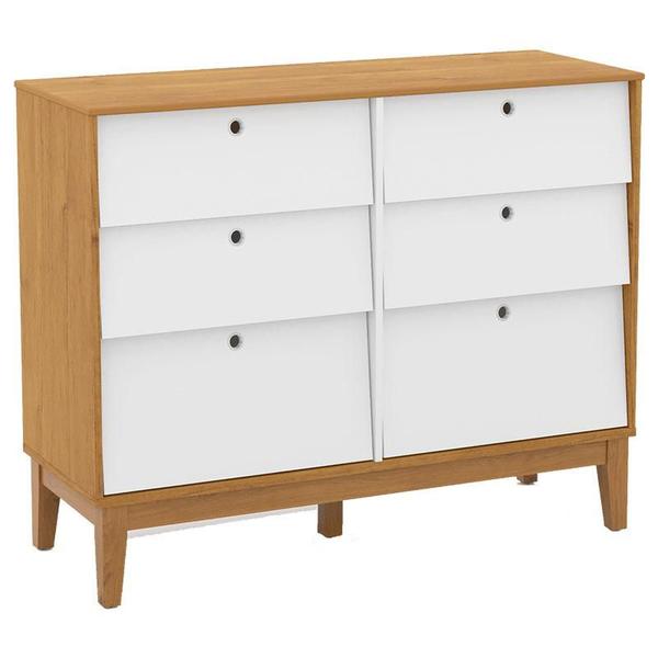 Imagem de Berço Americano e Cômoda 6 Gavetas Unique Freijó Branco Soft Eco Wood - Matic