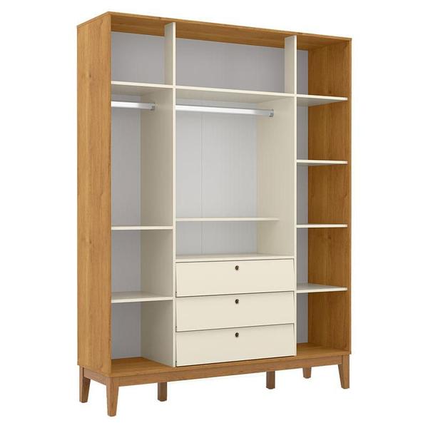 Imagem de Berço Americano e Guarda Roupa Unique 4 Portas Off White Freijó Eco Wood com Colchão Gazin - Matic