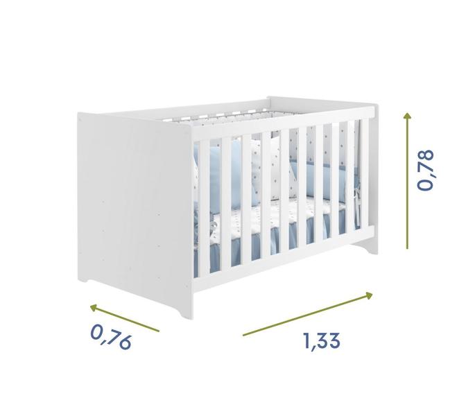 Berço Americano Mali 2 em 1 Sofazinho Infantil Branco Brilho com Colchão - Reller Imagem de Berço Americano Mali 2 em 1 Sofazinho Infantil Branco Brilho com Colchão - Reller