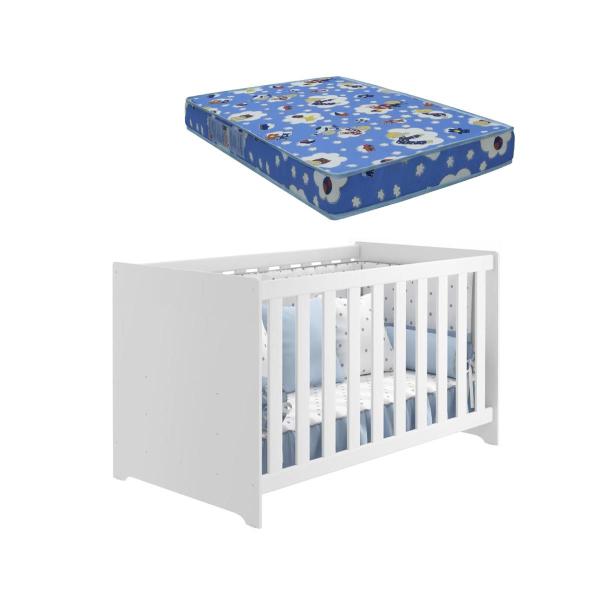 Berço Americano Mali 2 em 1 Sofazinho Infantil Branco Brilho com Colchão - Reller Imagem de Berço Americano Mali 2 em 1 Sofazinho Infantil Branco Brilho com Colchão - Reller