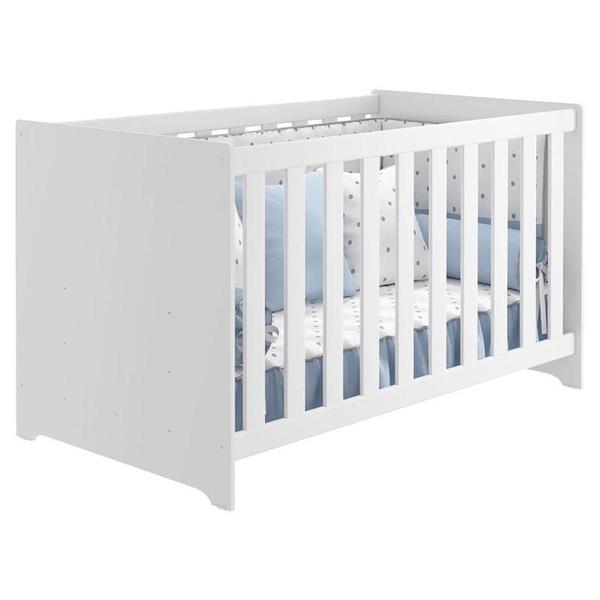 Berço Americano Mali Branco Acetinado com Colchão Gazin Reller Imagem de Berço Americano Mali Branco Acetinado com Colchão Gazin Reller