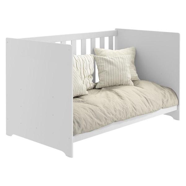 Berço Americano Mali Branco Acetinado com Colchão Gazin Reller Imagem de Berço Americano Mali Branco Acetinado com Colchão Gazin Reller