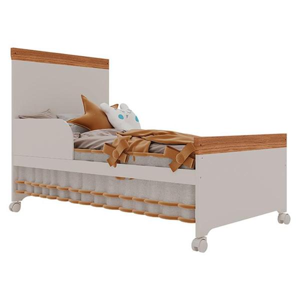 Imagem de Berço Americano Mini Cama Antonella Off White Caramelo com Colchão Ortobom  Canaã