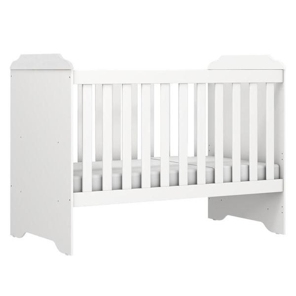 Imagem de Berço Americano Mini Cama e Guarda Roupa Mel Flat Branco Brilho - Carolina