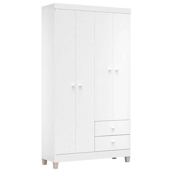 Imagem de Berço Americano Mirelle com Colchão e Guarda Roupa Ternura Baby 4 Portas Branco Flex - Incorplac