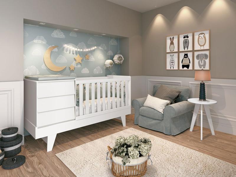 Berço Americano Multifuncional 4 Em 1 Prince Branco Com Colchão - Reller Imagem de Berço Americano Multifuncional 4 Em 1 Prince Branco Com Colchão