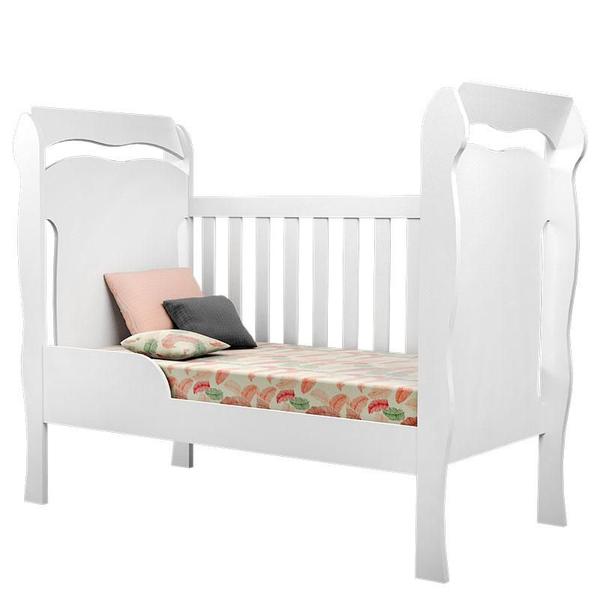 Imagem de Berço Americano New Nanda com Cômoda Infantil Duda Branco Brilho  Phoenix Baby