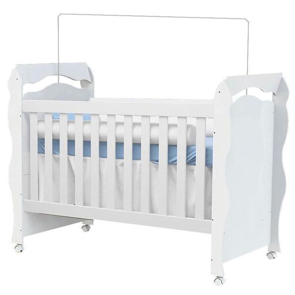 Imagem de Berço Americano New Nanda E Cômoda Infantil Ane Branco Brilho Com Colchão Gazin - Phoenix Baby