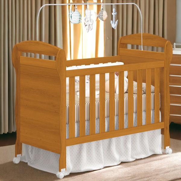 Imagem de Berço Americano Provençal Mini Cama Branco Bebê 100% MDF Industrial Baby Quarto Infantil Multifuncional 3x1 Mosquiteiro  Retrô Criança Reforçado 