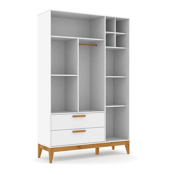 Imagem de Berço Americano Unique e Guarda Roupa 3 Portas Nature Branco Soft Eco Wood  e Colchão Ortobom  Matic