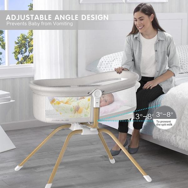 Imagem de Berço ANGELBLISS 3 em 1 Rocking & Bedside Sleeper branco