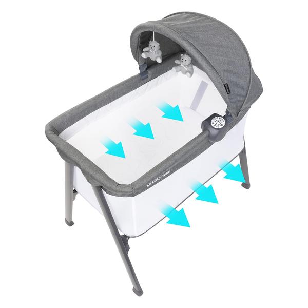 Imagem de Berço Baby Trend Lil Snooze Large Restful Grey com dossel