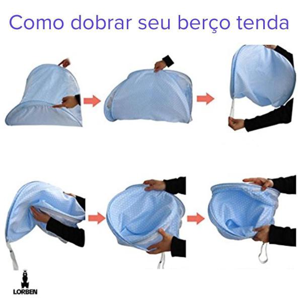 Imagem de Berço Bebê Portátil Tenda Mosquiteiro Cama 3 Peças Menino