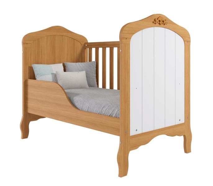 Imagem de Berço Cama Harmonia Criança Quarto Com Colchão Moderno Bebe Menino Menina Premium Com Grade Preteção Lateral