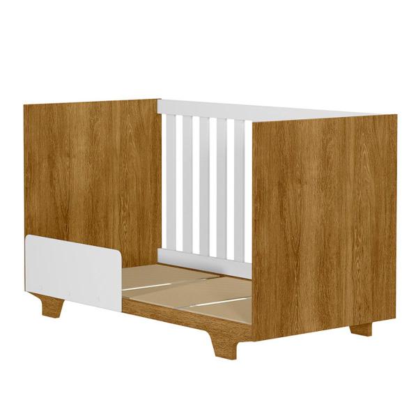 Imagem de Berço Cama Life 100% Mdf com Colchão Branco/Madeirado Ypê - Tigus Baby