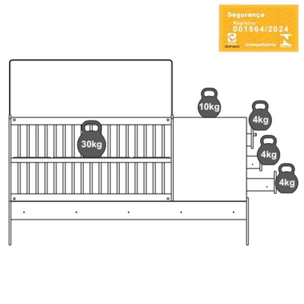 Imagem de Berço Cama Multifuncional Com Auxiliar BB023 Branco Comm